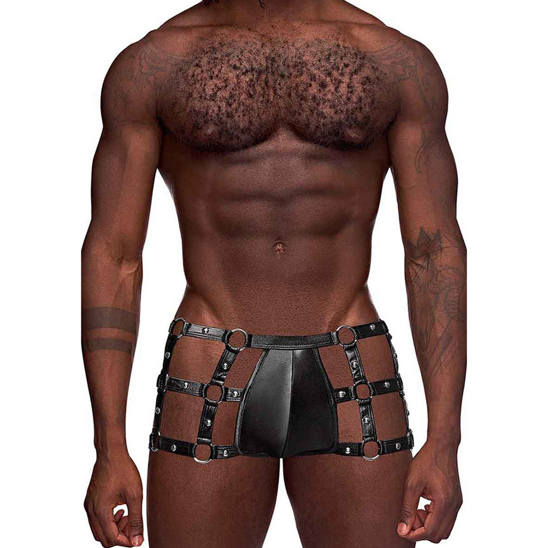 Male power Vulcan - Cut Out Cage Short - S/M - Zwart (845830085908)