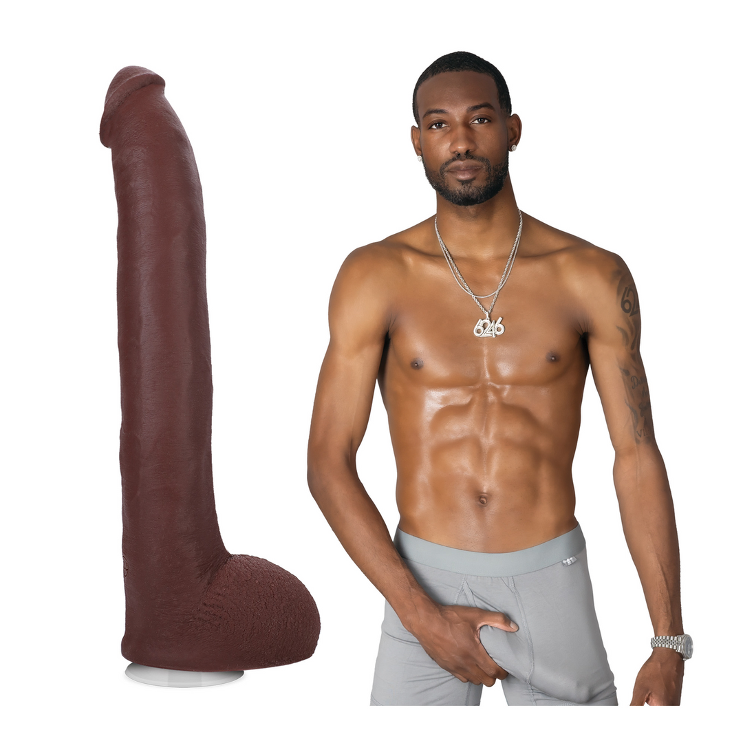 Doc johnson Hollywood Cash - Realistische ULTRASKYN Dildo - 11 / 29 cm - Chocolade (782421091866)