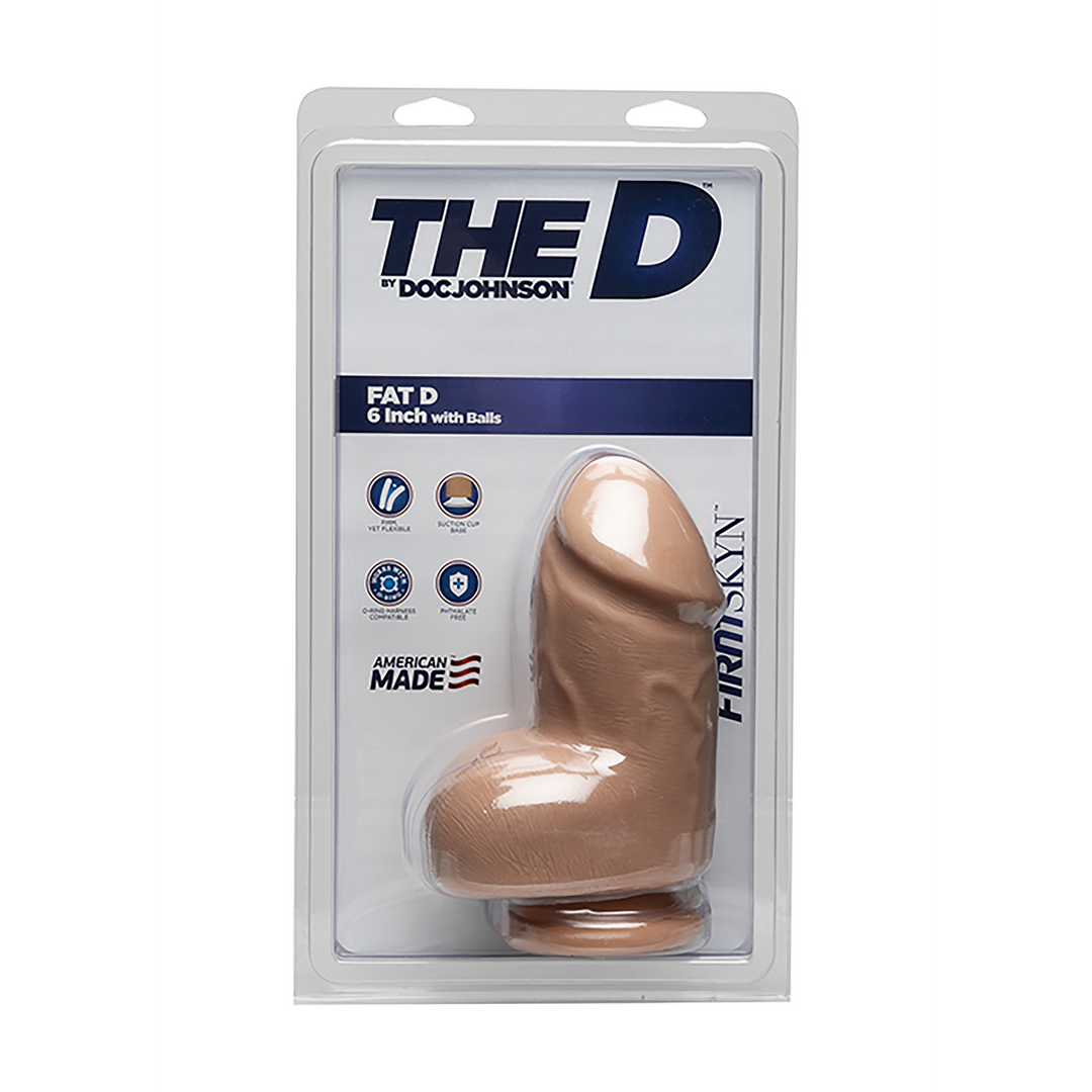 Doc johnson Fat D - Realistic FIRMSKYN Dildo met Ballen - 6 / 15 cm (782421073015)