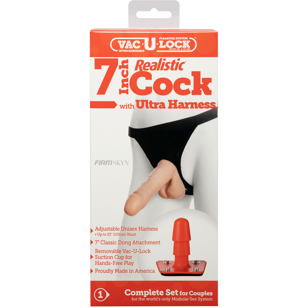 Doc johnson Realistische Dildo met Ultra Harnas - 7 / 18 cm - Vanille (782421157203)