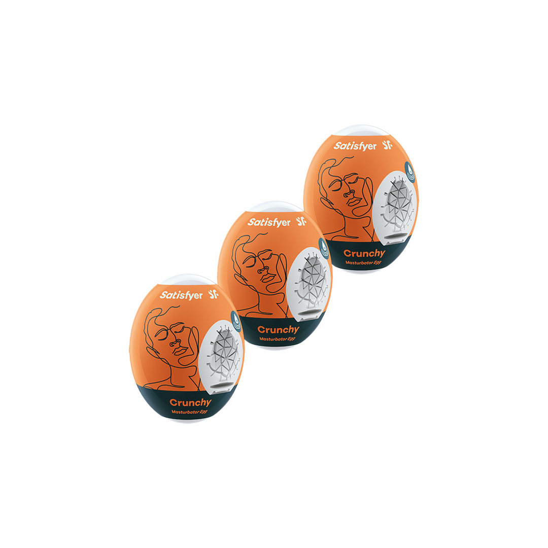 Satisfyer Crunchy - Masturbator Egg Set - 3 Stuks - Oranje (4049369043491)