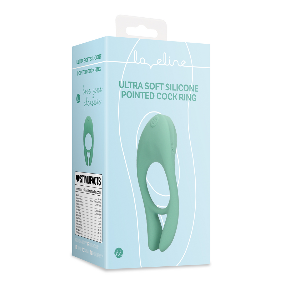 Loveline by shots Ultra Soft Silicone Pointed Cock Ring - Blauw Gras (8714273048998)