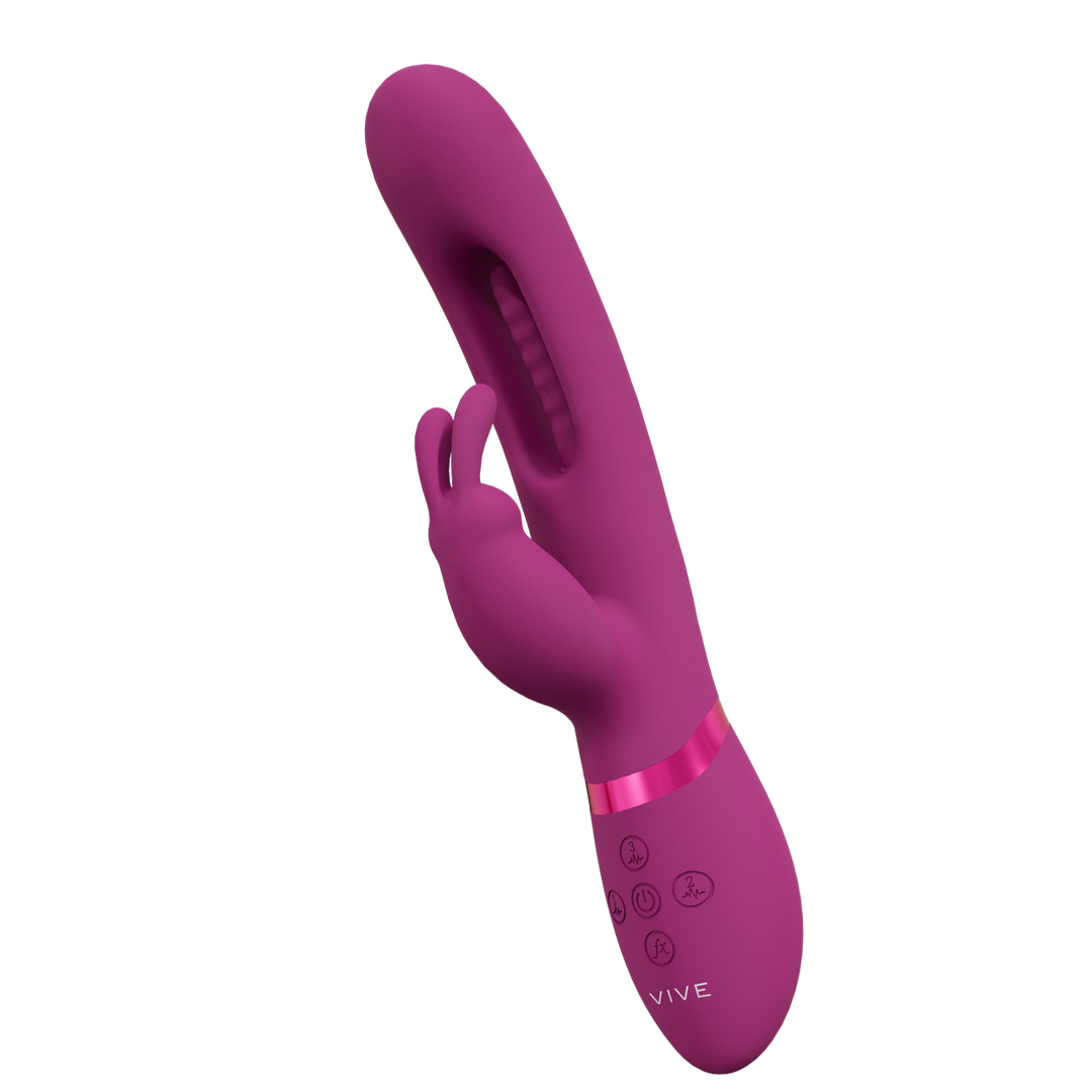 Vive by shots Mika - Triple Motor - Vibrerende Rabbit met Innovatieve G-Spot Flapper Stimulator - Roze (8714273051844)