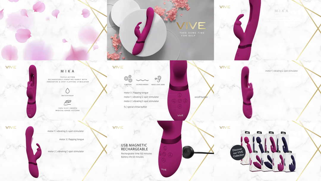 Vive by shots Mika - Triple Motor - Vibrerende Rabbit met Innovatieve G-Spot Flapper Stimulator - Roze (8714273051844)