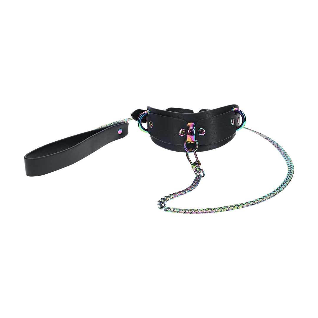 Ouch! by shots Venice Collectie - Halsband met Leash - Zwart (8714273055859)