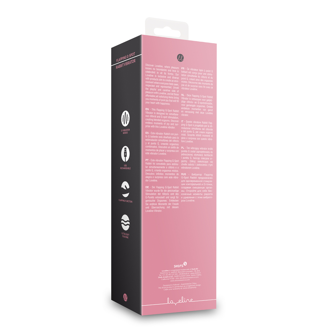 Loveline by shots Flapperende G-Spot Rabbit Vibrator - Roze Arabesque (8714273049148)