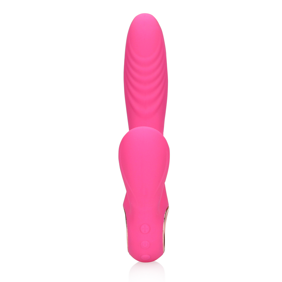 Loveline by shots Tongue Flickering en Heating Rabbit Vibrator - Exuberant Pink (8714273048875)