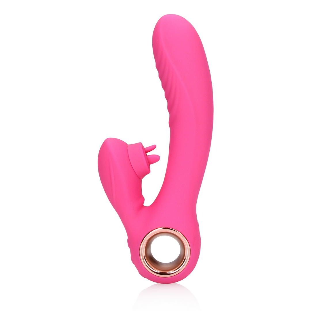 Loveline by shots Tongue Flickering en Heating Rabbit Vibrator - Exuberant Pink (8714273048875)