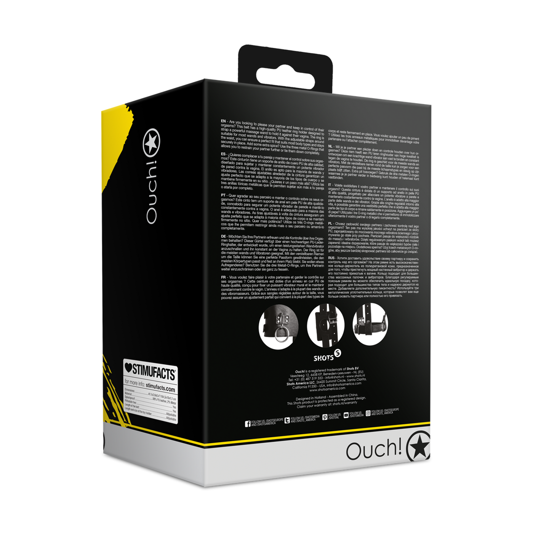 Ouch! by shots Riem met Vibrator Houder - Zwart (8714273050915)