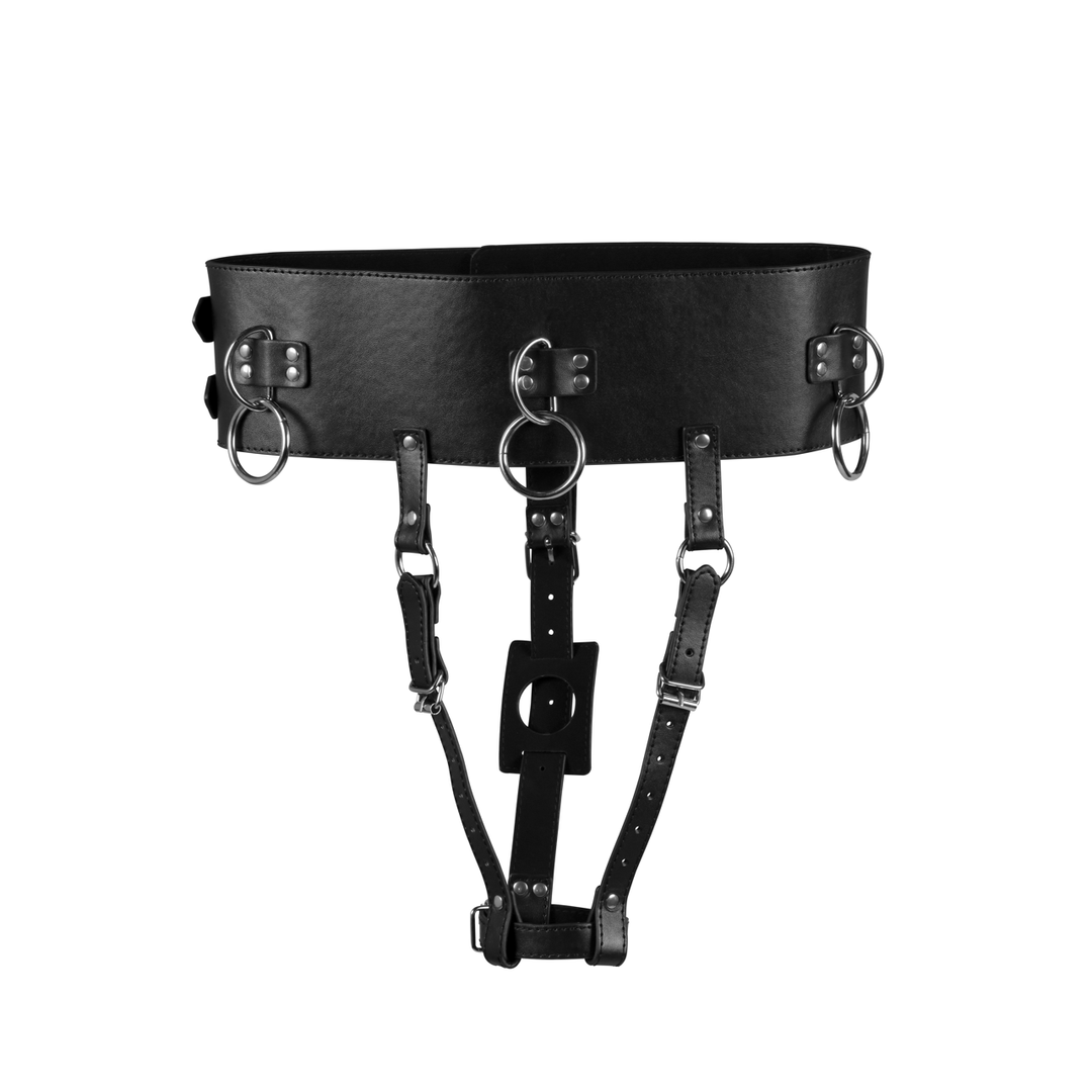 Ouch! by shots Riem met Vibrator Houder - Zwart (8714273050915)