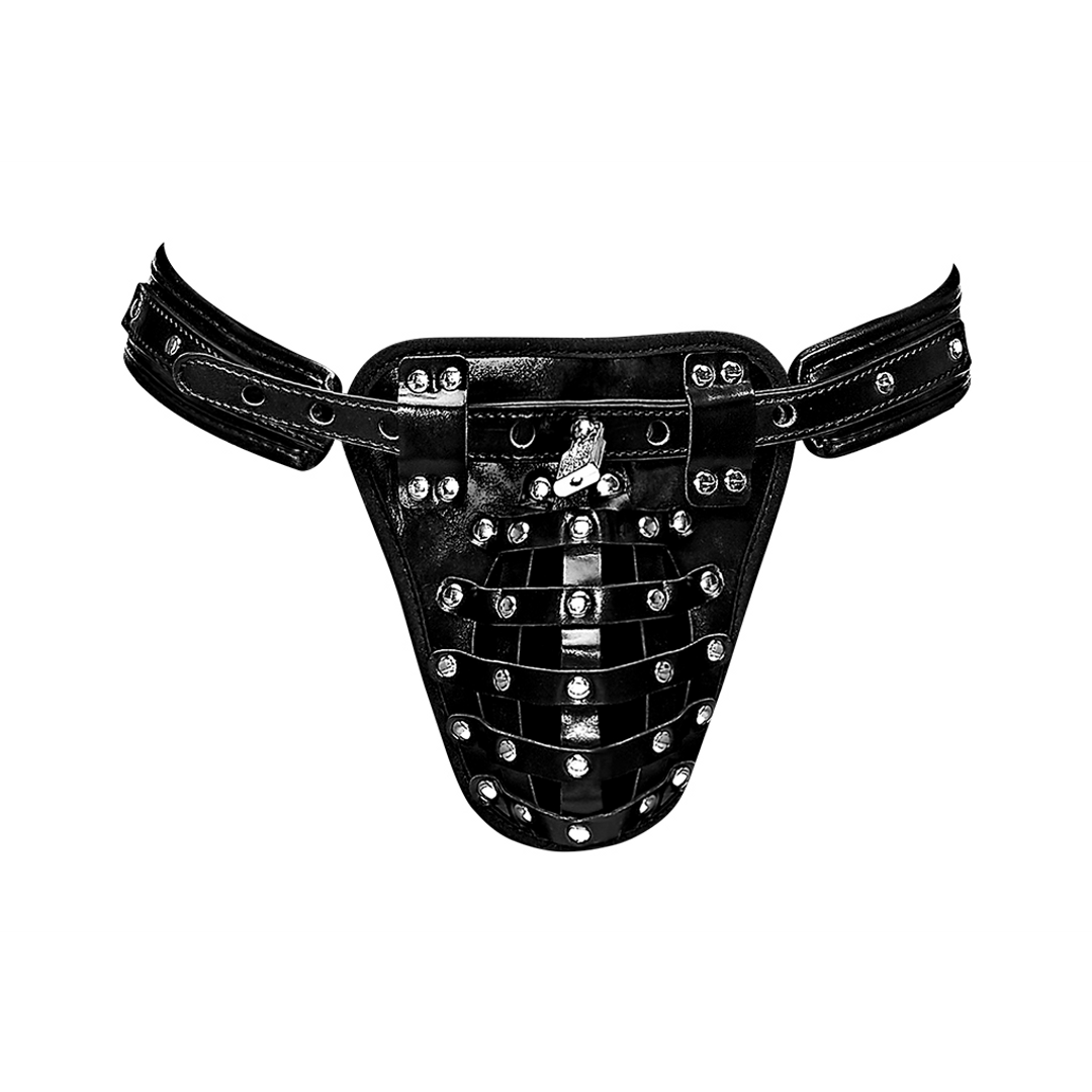Male power Taurus - Immitatieleren Chastity Cage Thong - One Size - Zwart (845830085960)