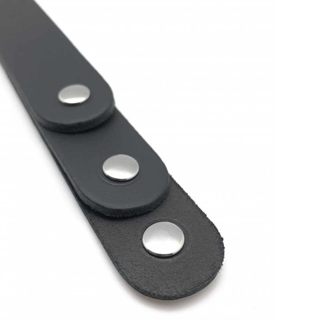 Red leather Leren Peddel met 3 Lussen - 39,5 cm - Zwart (3701019809871)