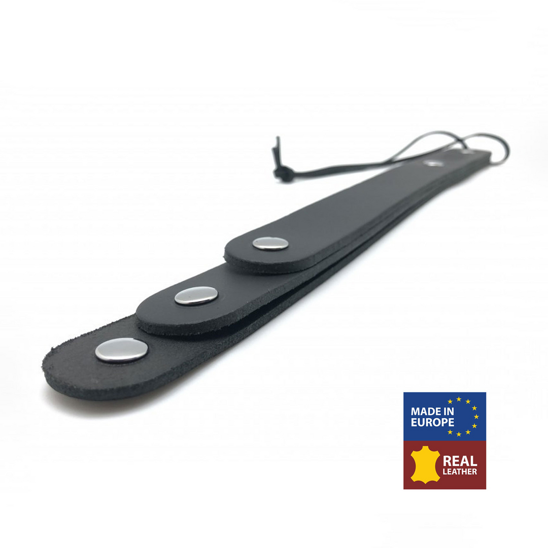 Red leather Leren Peddel met 3 Lussen - 39,5 cm - Zwart (3701019809871)
