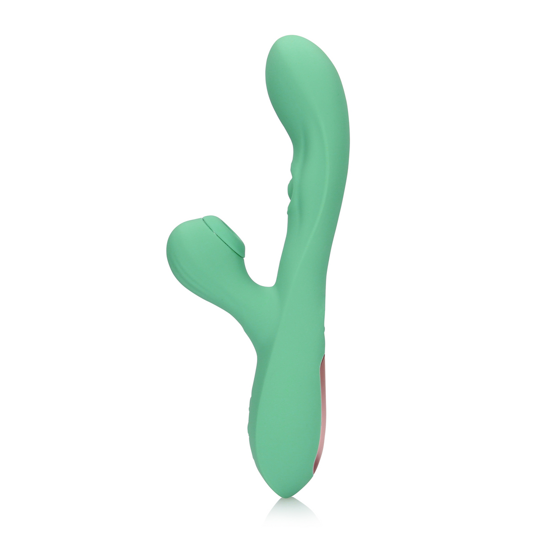 Loveline by shots Pulse Wave en Tongue Flickering Rabbit Vibrator - Blue Grass (8714273048851)