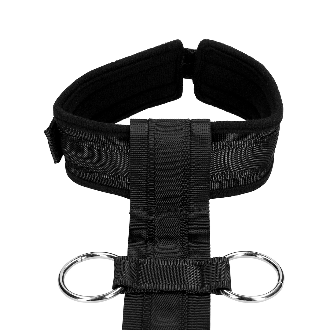 Ouch! by shots Beperkingsharnas met Halsband en Handboeien - Zwart (8714273047953)