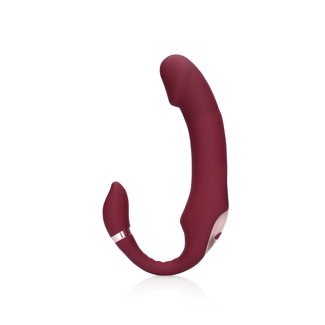 Loveline by shots Buigbare Vibrerende Strapless Strap-on - Merlot Druif (8714273048868)
