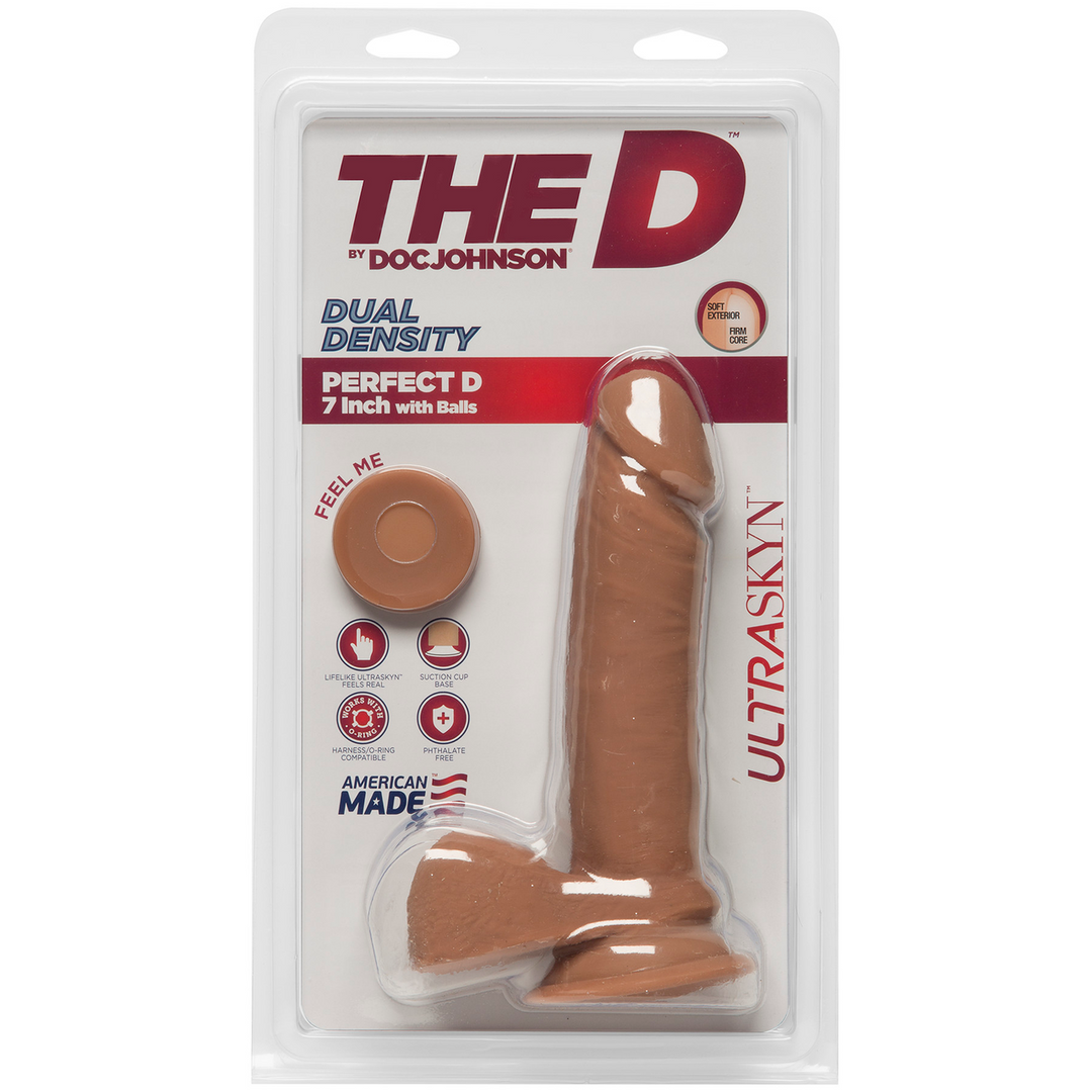 Doc johnson Perfect D - Realistic ULTRASKYN Dildo met Ballen - 7 / 18 cm (782421058906)