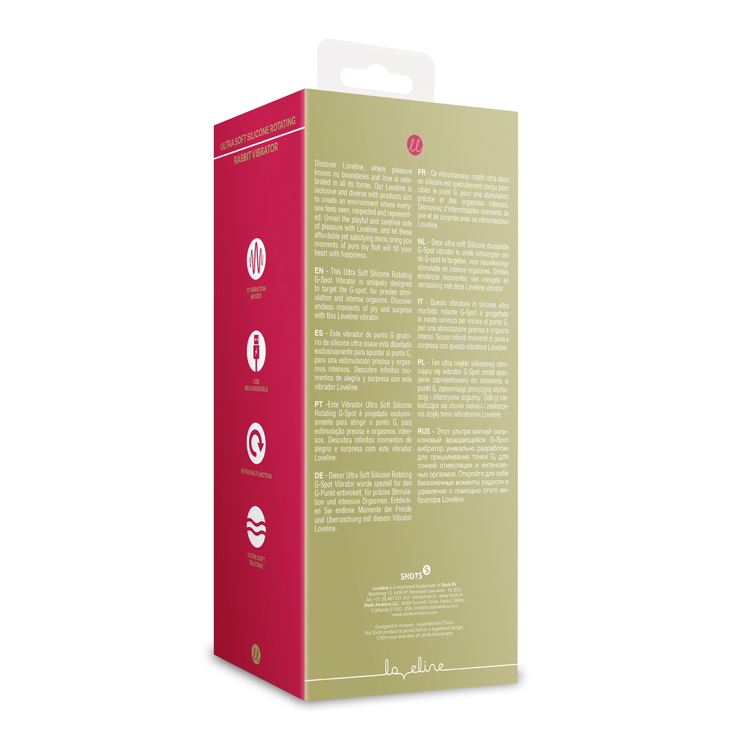 Loveline by shots Ultra zachte silicone roterende rabbit vibrator (8714273049247)