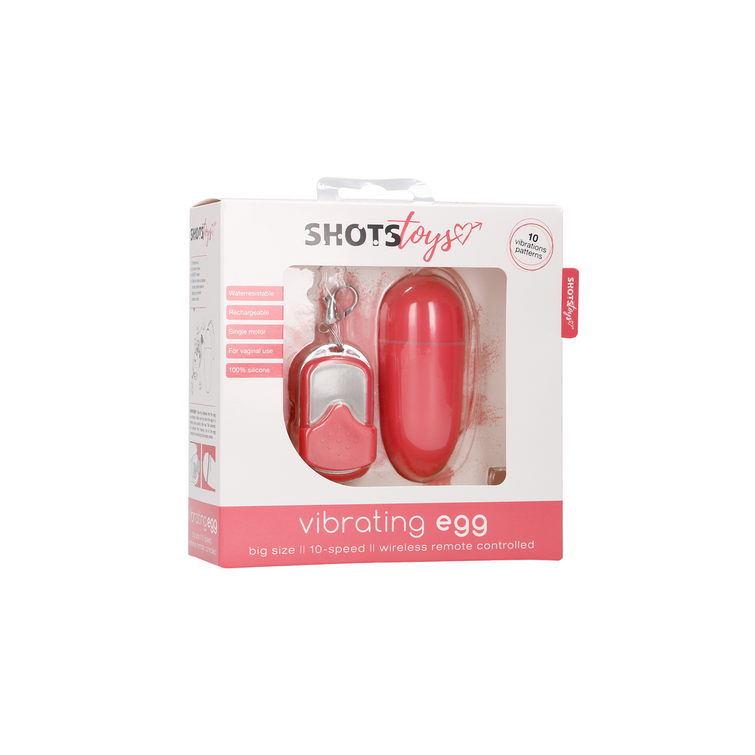 Shots toys by shots Vibrerende Ei met 10 Snelheden en Afstandsbediening - L - Roze (8714273053299)