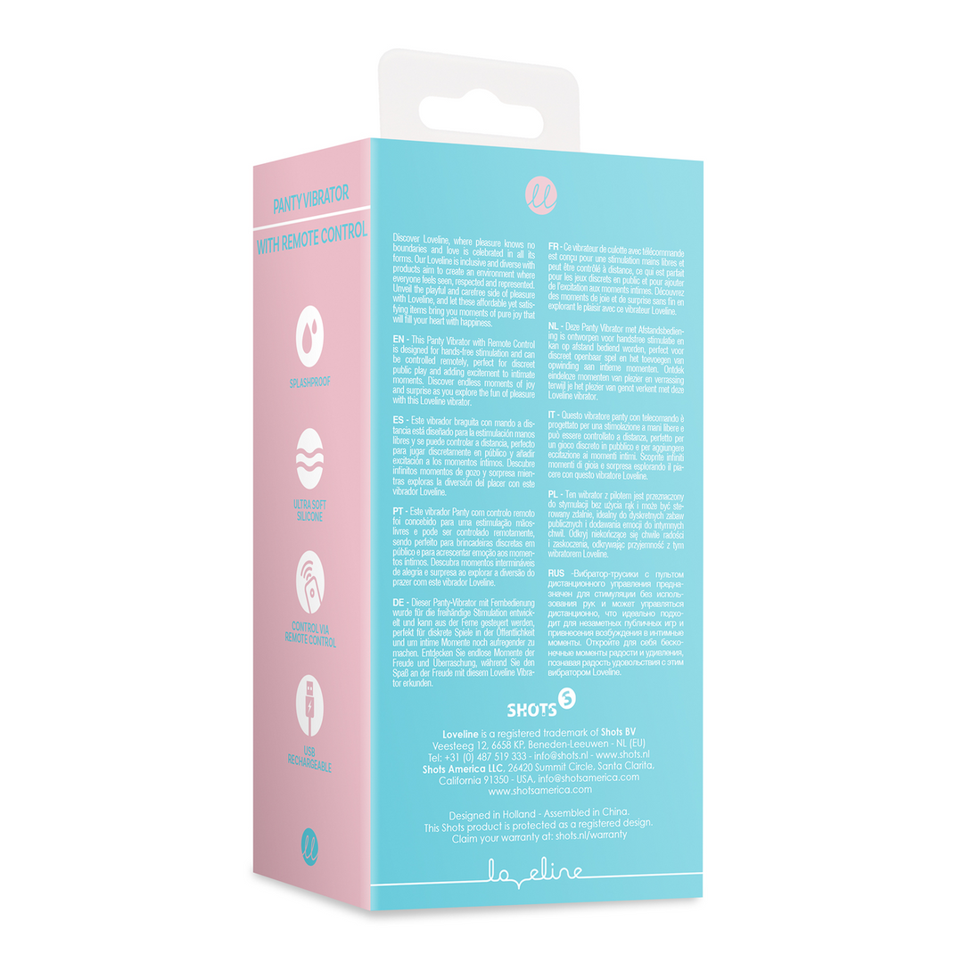 Loveline by shots Panty Vibrator met Afstandsbediening - Arctic Blue (8714273049209)