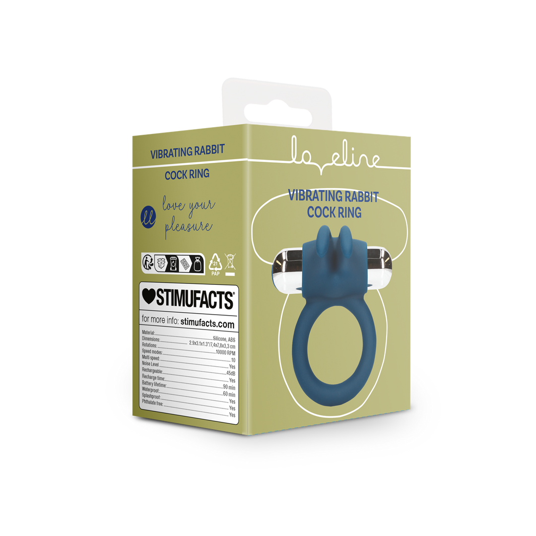 Loveline by shots Vibrerende Rabbit Cock Ring - Baltisch Blauw (8714273050618)