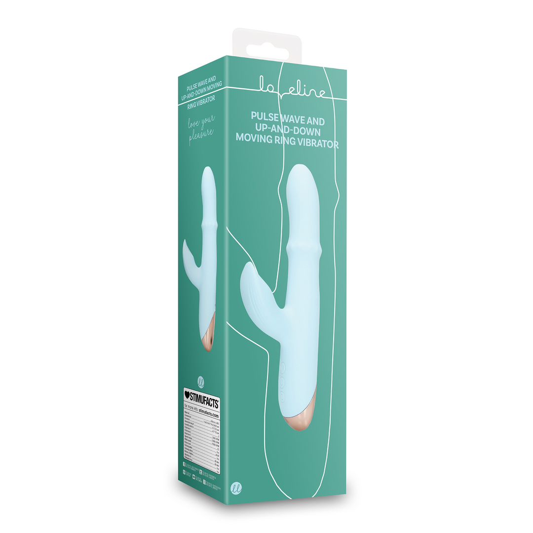 Loveline by shots Pulse Wave en Op-en-Neer Beweegbare Ring Vibrator - Arctic Blue (8714273049124)