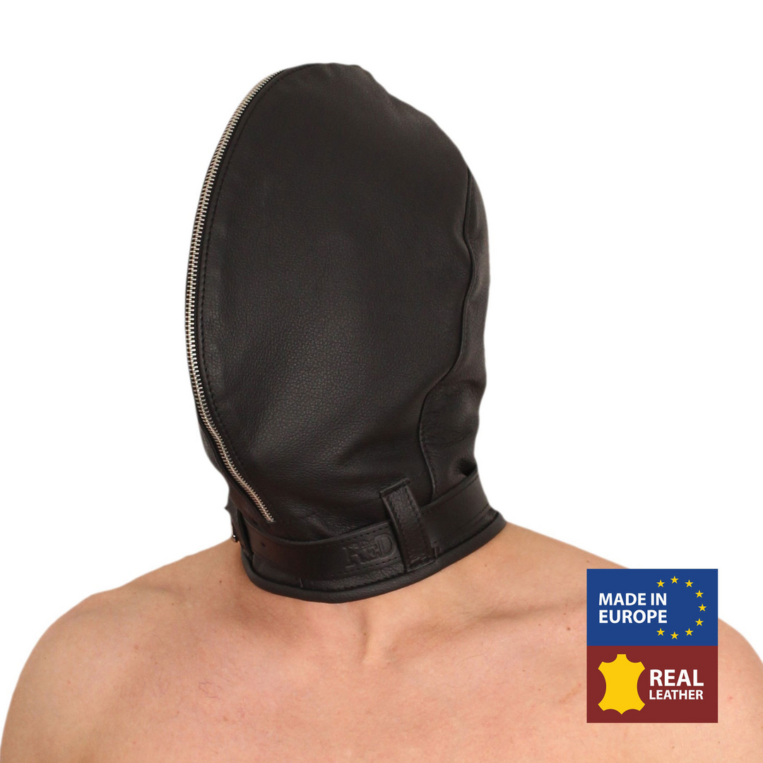 Red leather Sensoriale Leren Balaclava - Zwart (3701019810792)