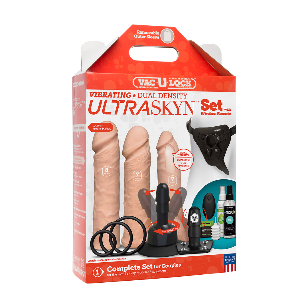 Doc johnson Vibrerende Dual Density ULTRASKYN Speelgoed Set + Afstandsbediening (782421073442)