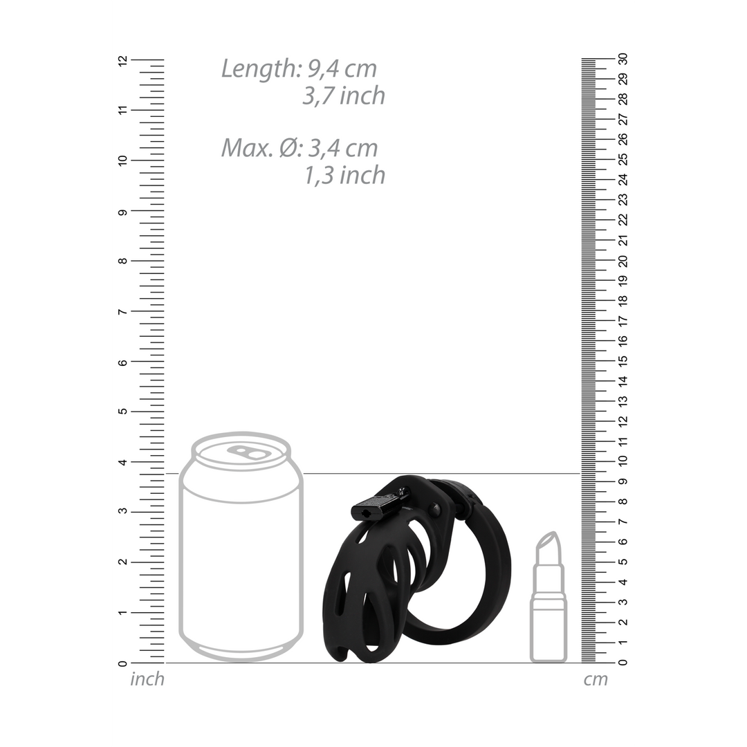 Mancage by shots Model 24 - Chastity Cage - 3.5'' / 9 cm - Zwart (8714273051240)