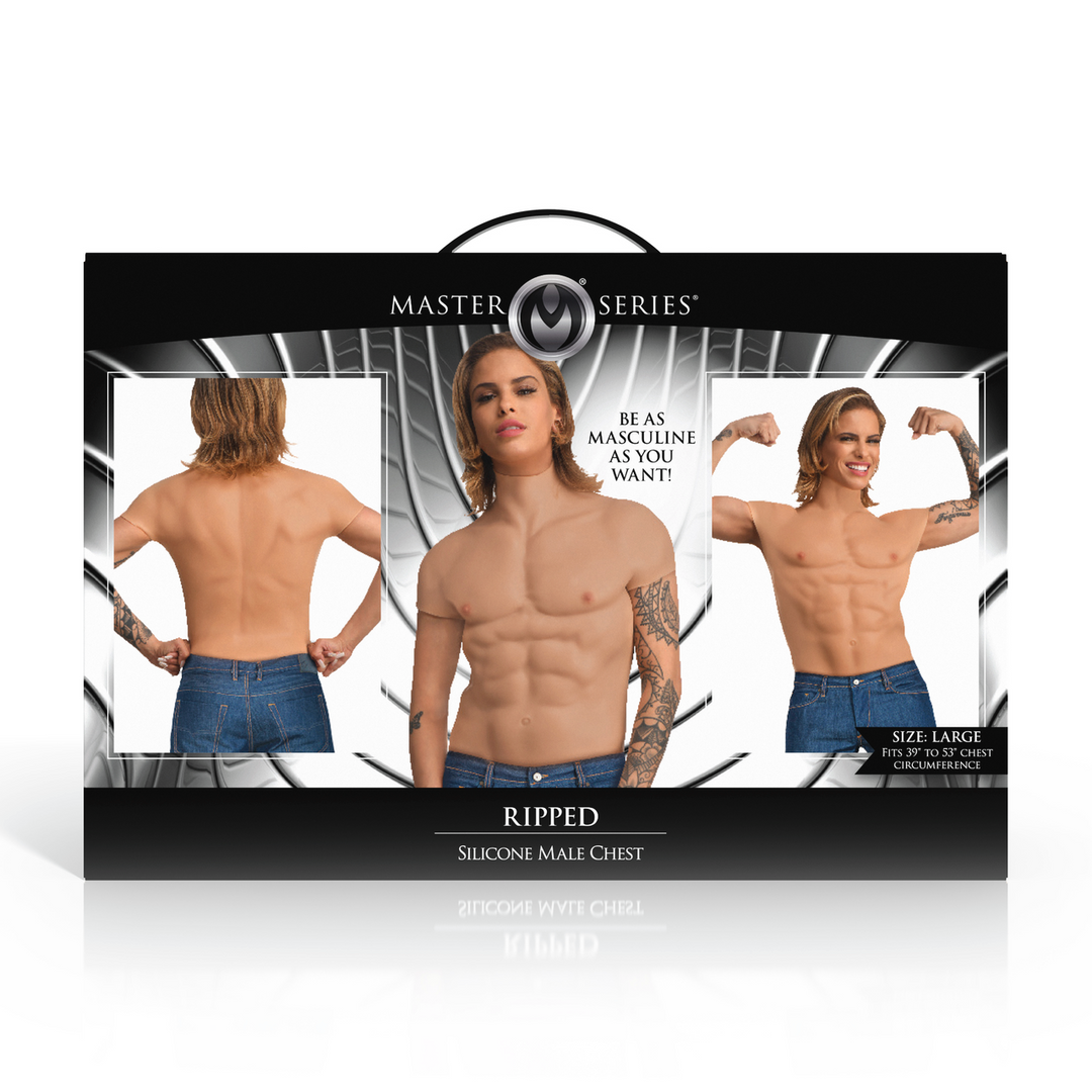 Xr brands Ripped - Siliconen Mannenborst - Medium (848518055705)