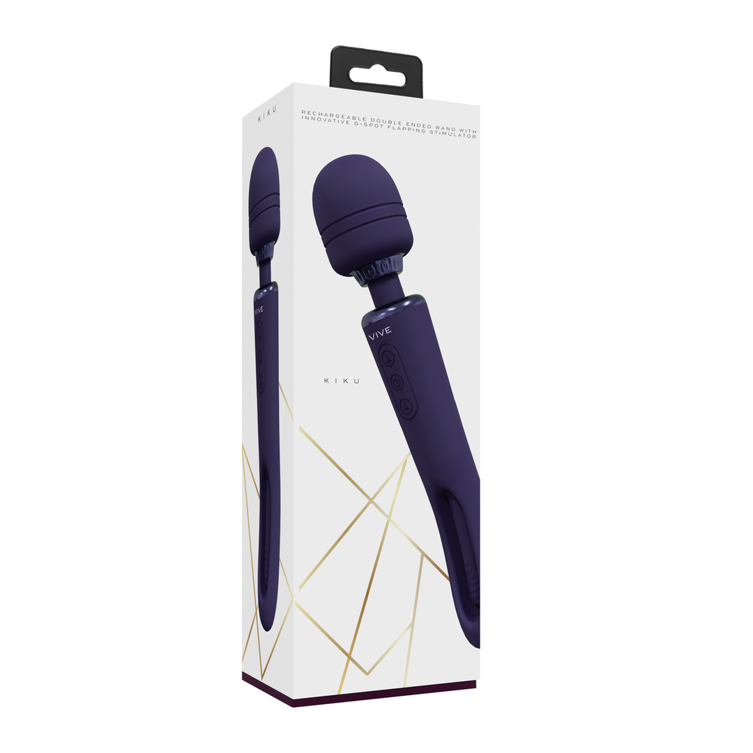 Vive by shots Kiku - Dubbelzijdige Wand met Innovatieve G-Spot Flapper Stimulator - Paars (8714273051837)