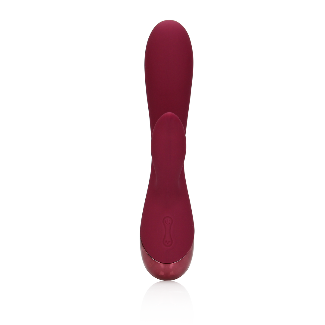 Loveline by shots Zachte Siliconen Konijn Vibrator - Donker Kers (8714273051486)