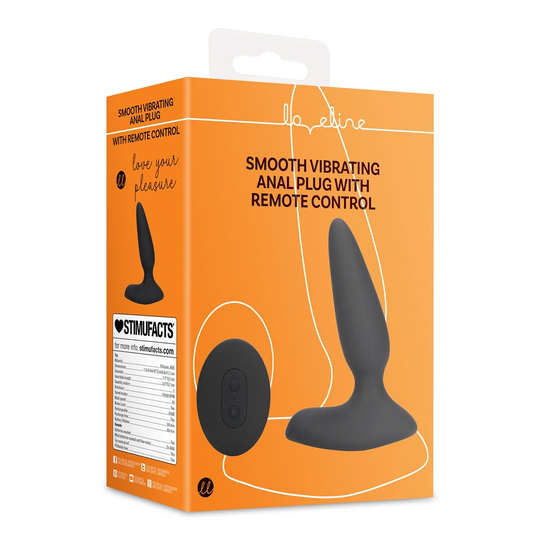 Loveline by shots Glad Vibrerende Anale Plug met Afstandsbediening - Drop Black (8714273049025)