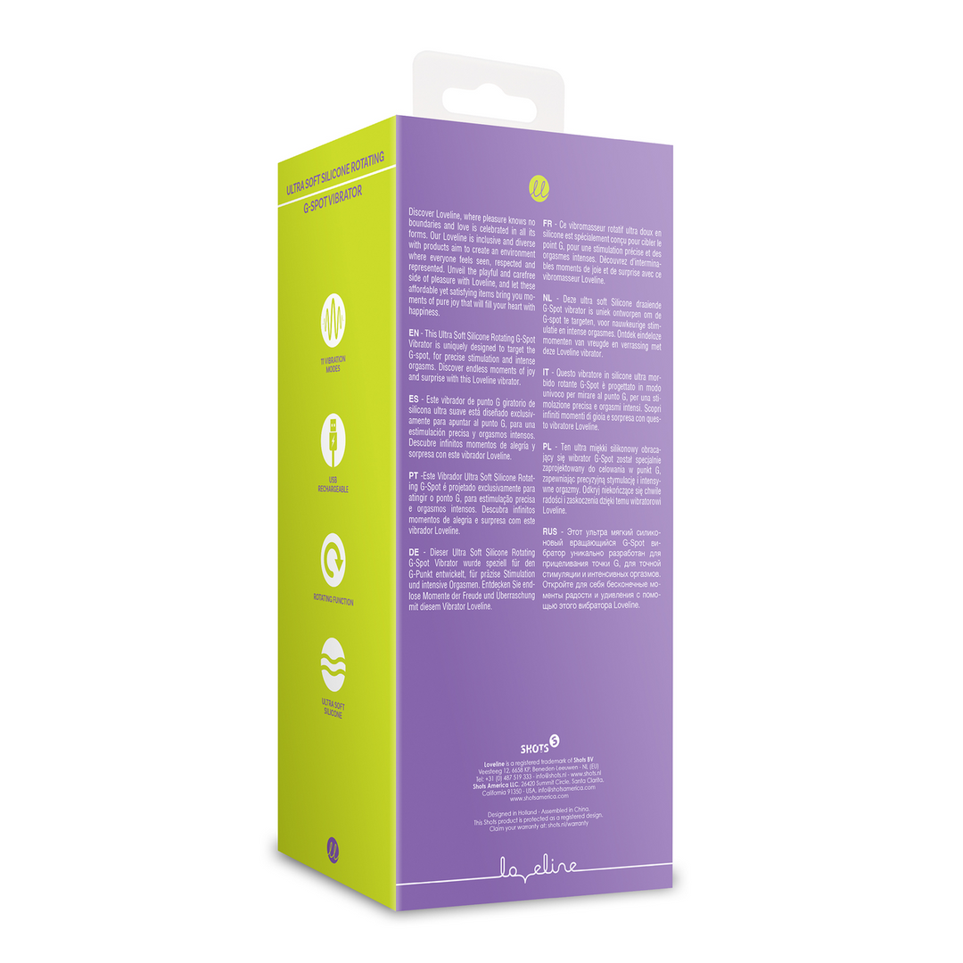 Loveline by shots Ultra Zachte Silicone Roterende G-Spot Vibrator (8714273049254)