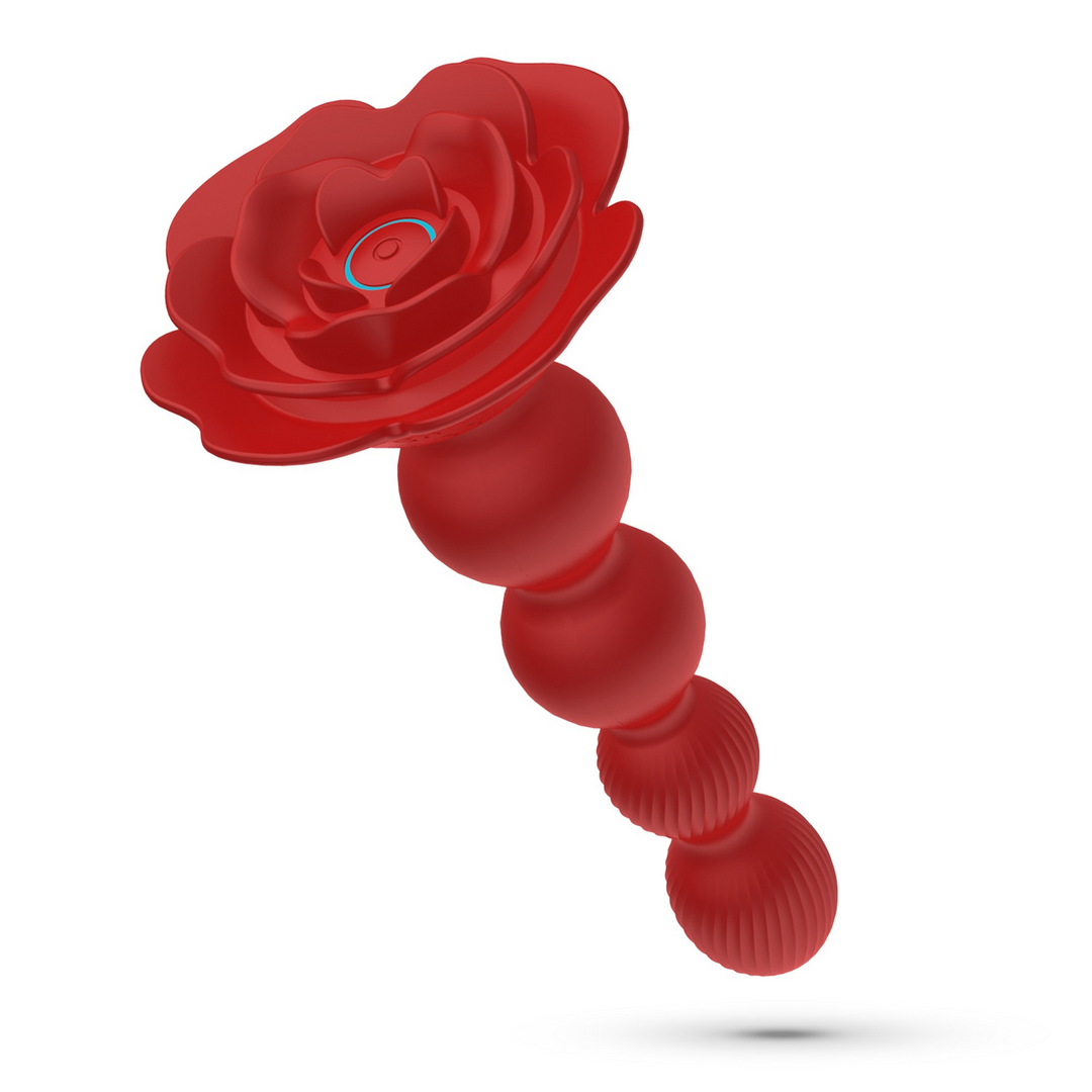 Crushious Rosaline - Draaibare Anale Rozenplug met Afstandsbediening - Rood (7403254158894)