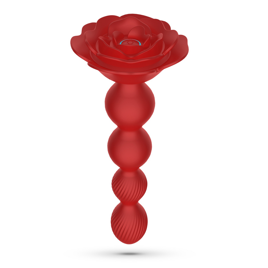 Crushious Rosaline - Draaibare Anale Rozenplug met Afstandsbediening - Rood (7403254158894)