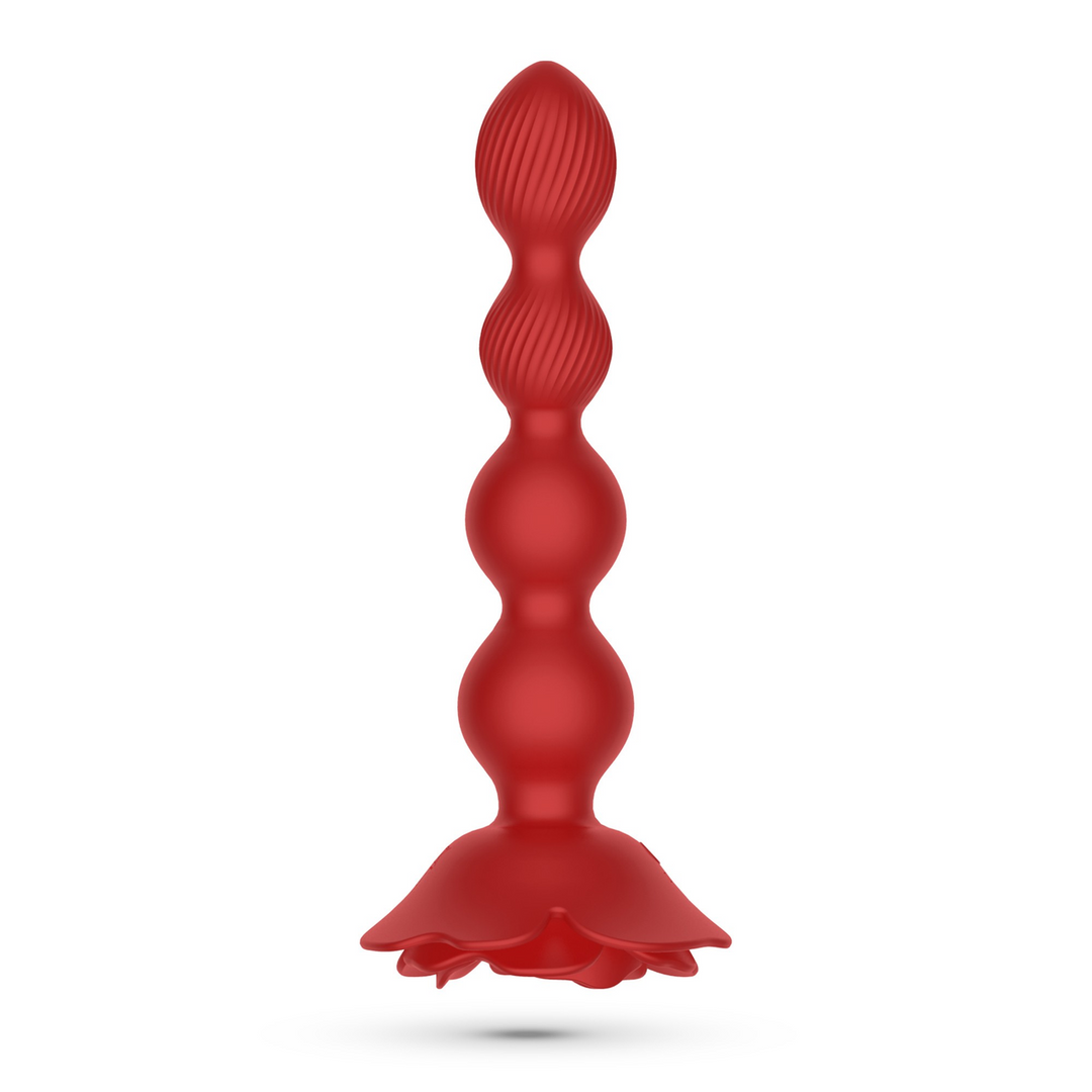 Crushious Rosaline - Draaibare Anale Rozenplug met Afstandsbediening - Rood (7403254158894)