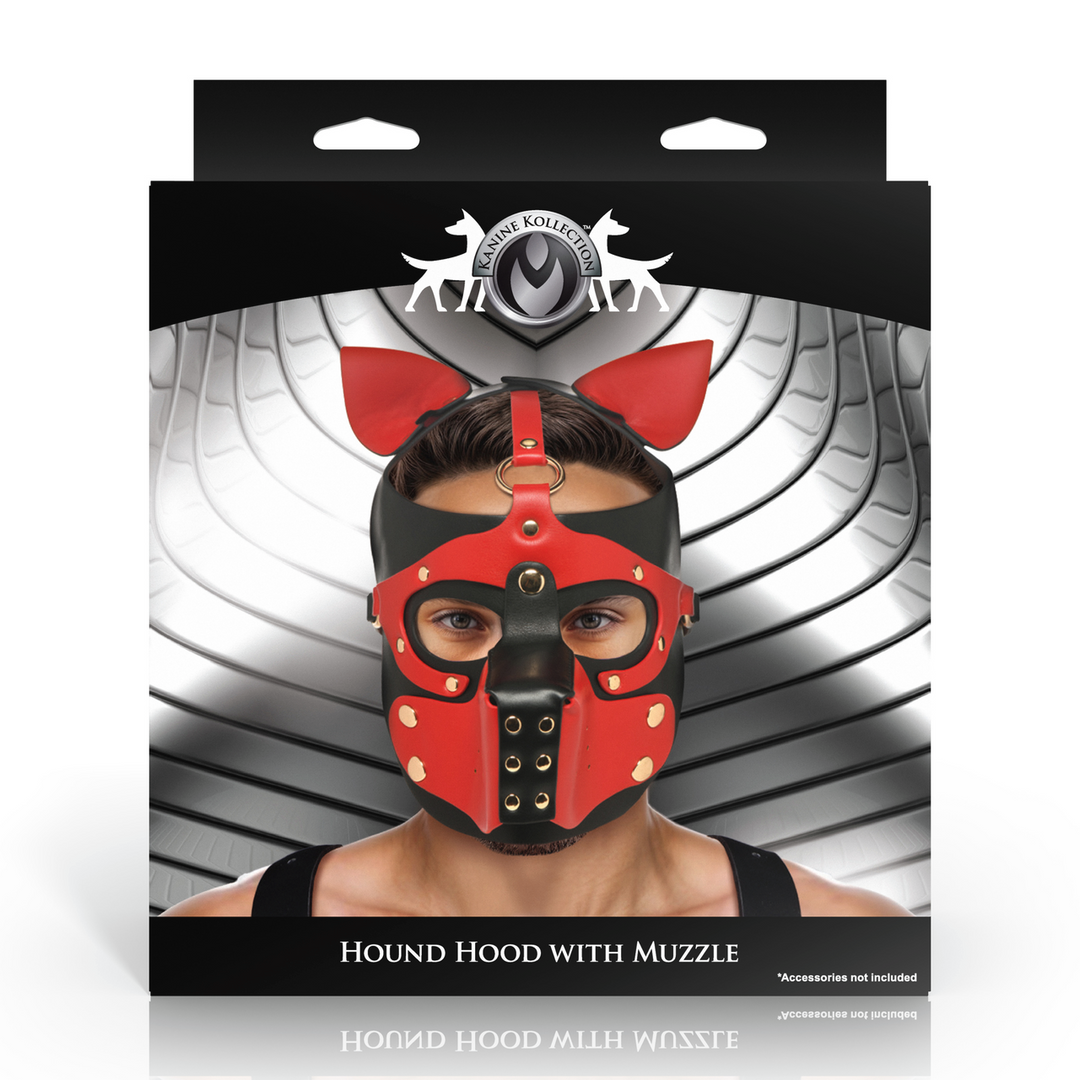 Xr brands Hondenkap met Muilkorf - Zwart/Rood (848518055750)