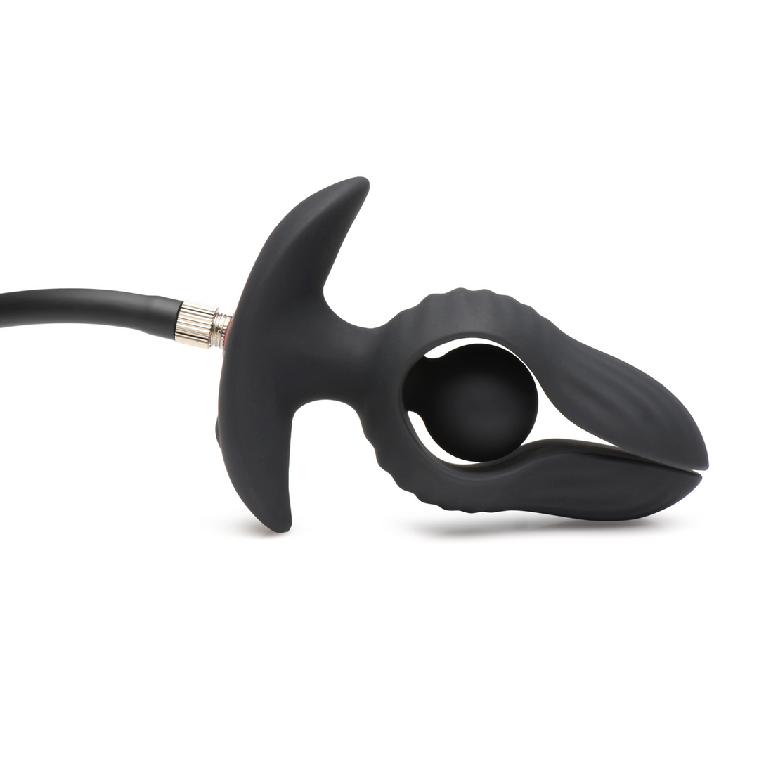 Xr brands Dark Pearl - Opblaasbare Vibrerende Anale Plug met Afstandsbediening - Zwart (848518056719)