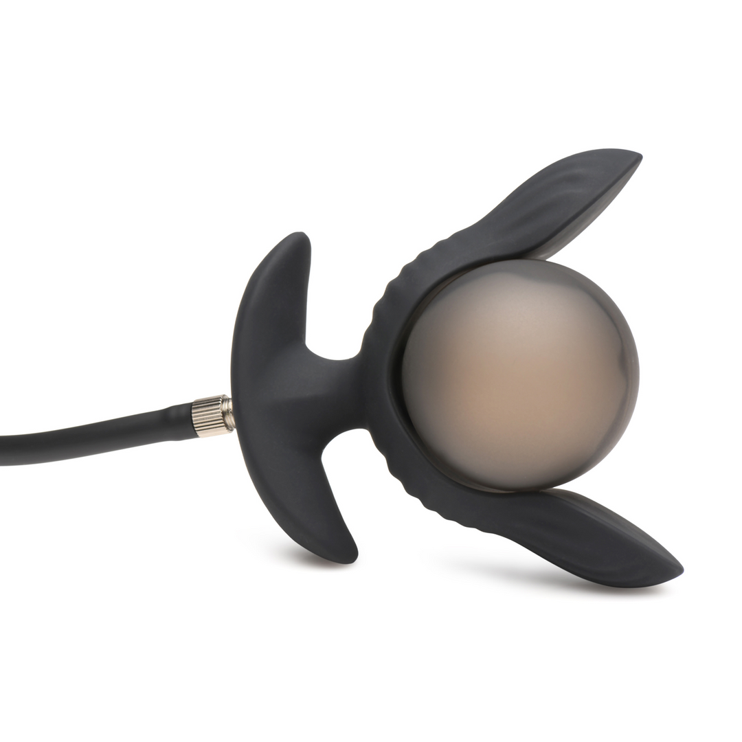 Xr brands Dark Pearl - Opblaasbare Vibrerende Anale Plug met Afstandsbediening - Zwart (848518056719)