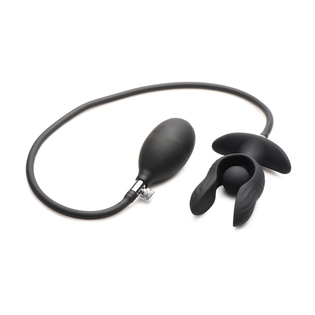 Xr brands Dark Pearl - Opblaasbare Vibrerende Anale Plug met Afstandsbediening - Zwart (848518056719)