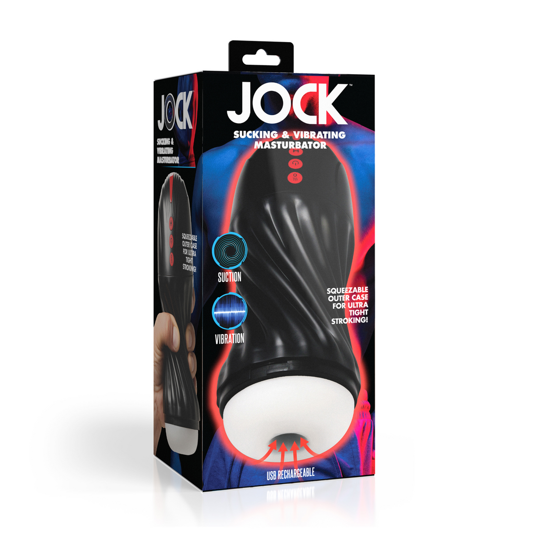 Curve toys Zuigende en Vibrerende Masturbator - Zwart (653078944235)