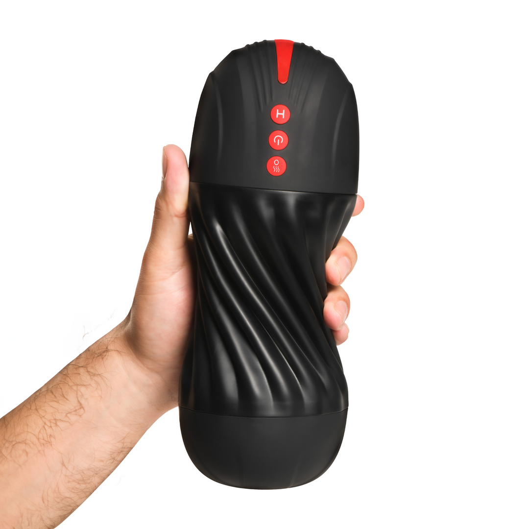 Curve toys Zuigende en Vibrerende Masturbator - Zwart (653078944235)