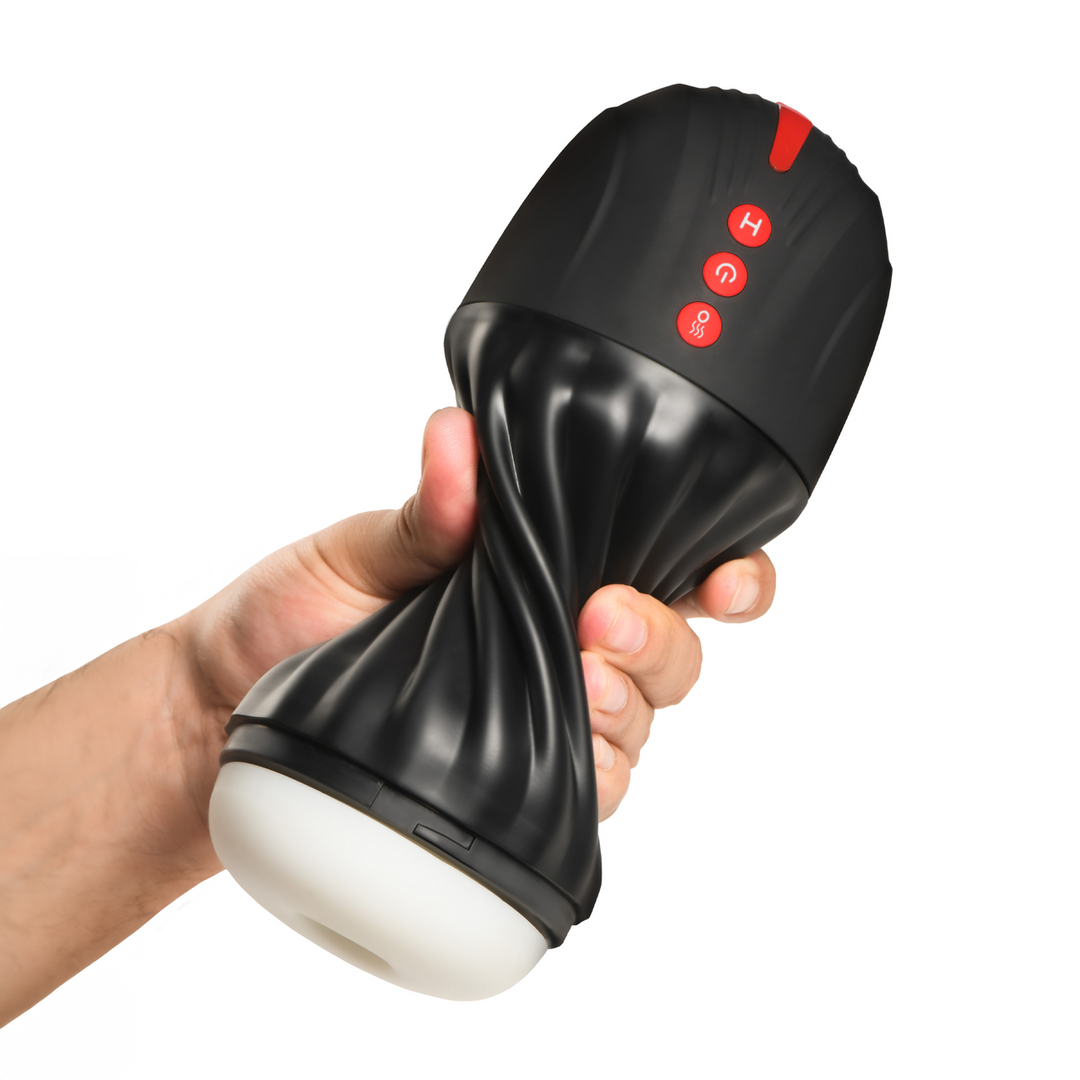 Curve toys Zuigende en Vibrerende Masturbator - Zwart (653078944235)
