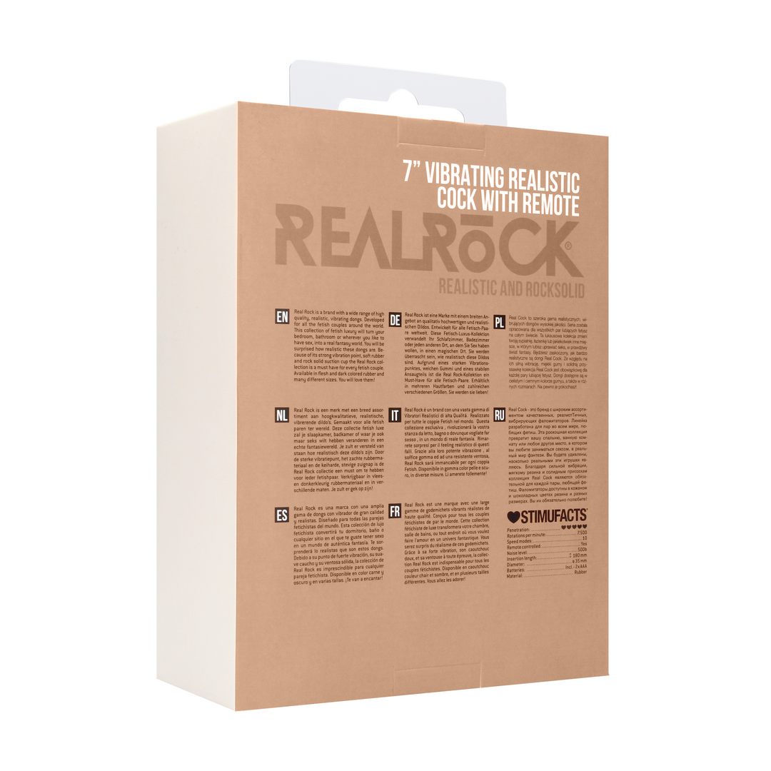 Realrock by shots Vibrerende Realistische Cock met Scrotum - 7 / 18 cm (8714273070753)