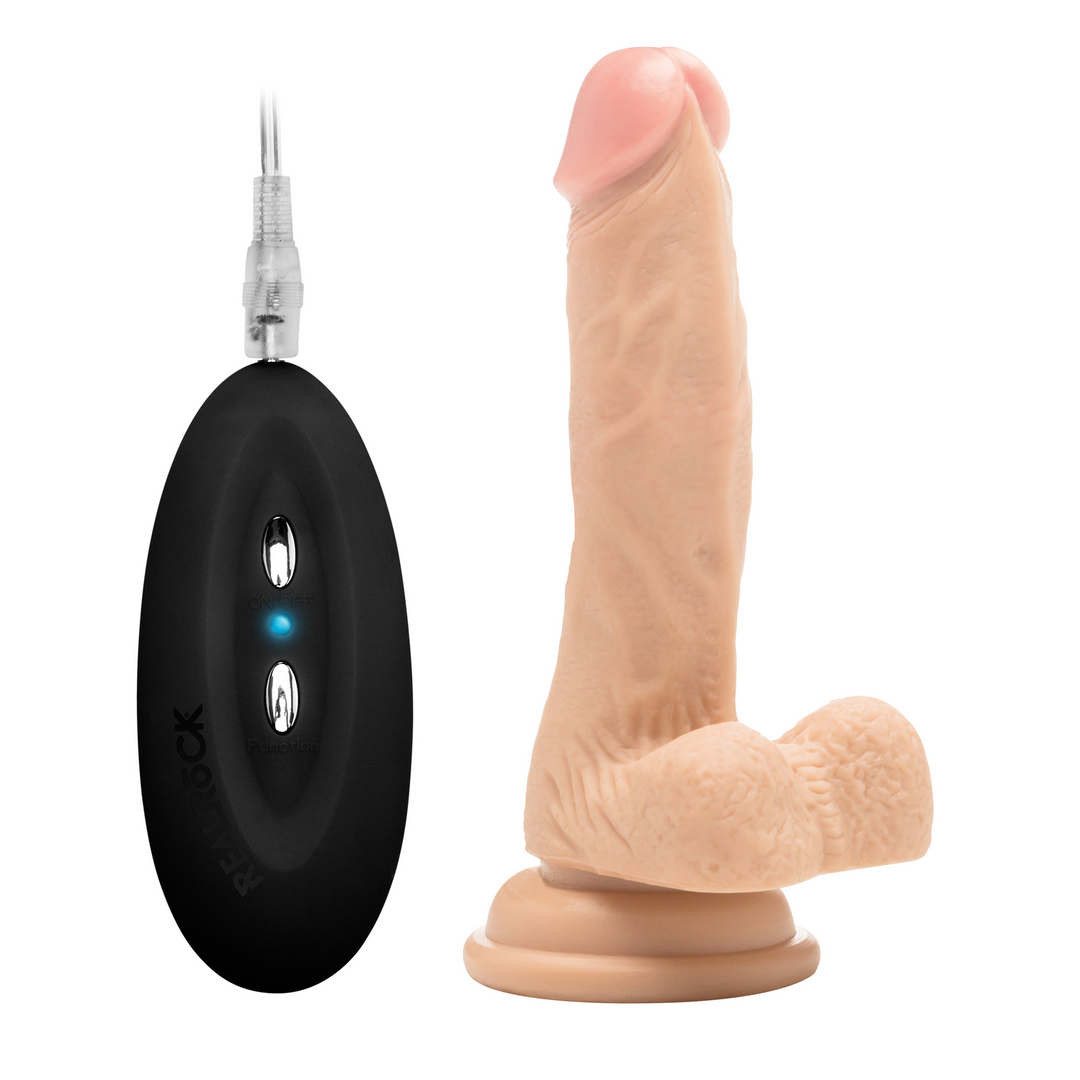 Realrock by shots Vibrerende Realistische Cock met Scrotum - 7 / 18 cm (8714273070753)