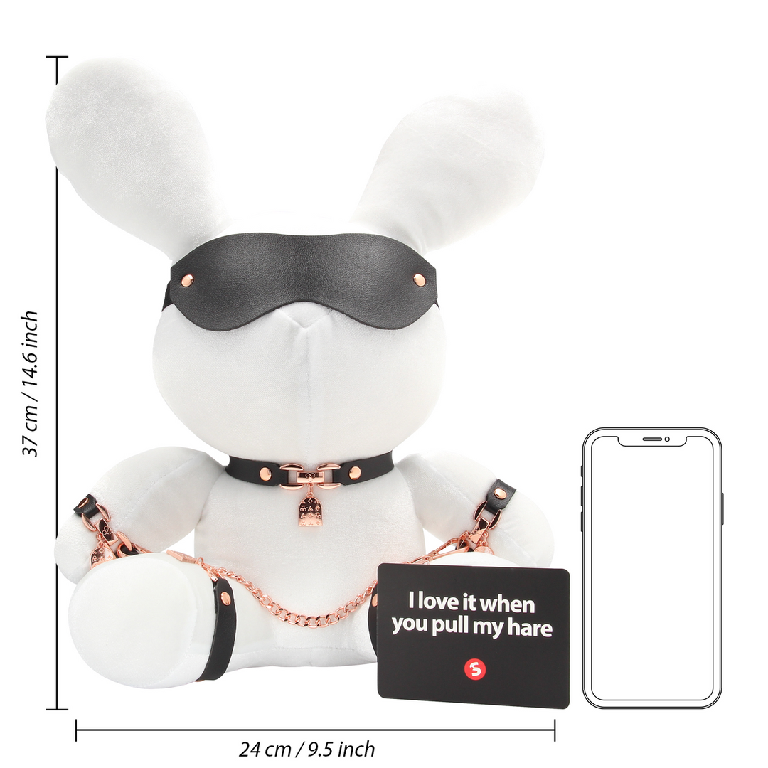 S-line by shots Konijn Bondage - Velours - Groot - Wit (8714273055590)