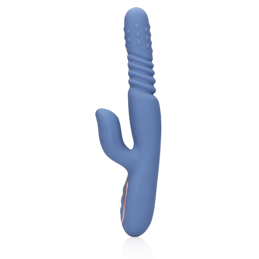 Loveline by shots Warmende Draaibare Kralen en Duwende Konijnen Vibrator - Blauw Nova (8714273049063)