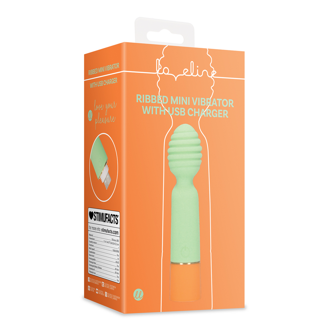 Loveline by shots Geribbelde Mini Vibrator met USB Oplader - Lente Salie (8714273049360)