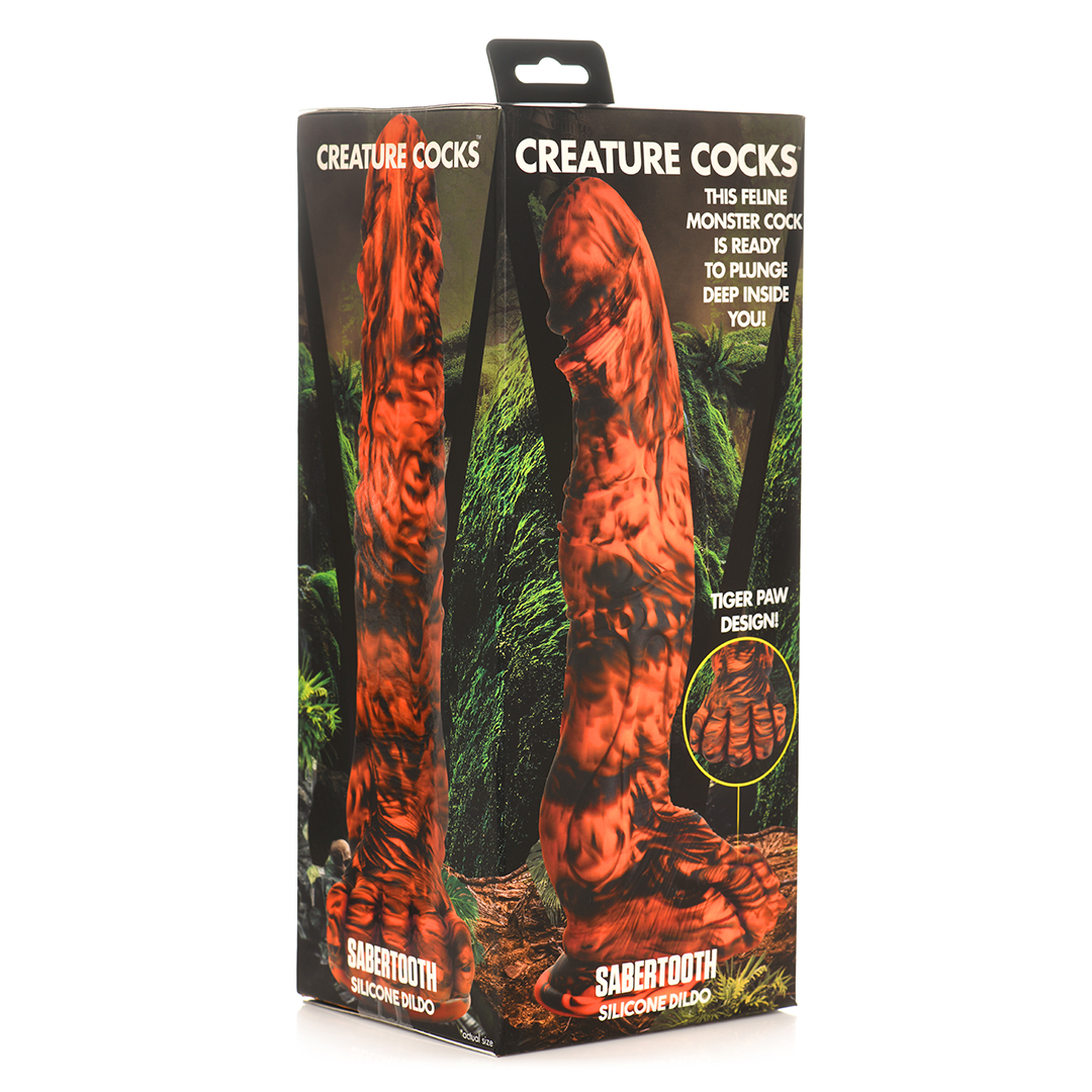 Xr brands Sabretooth - Silicone Dildo - Oranje/Zwart (848518051936)